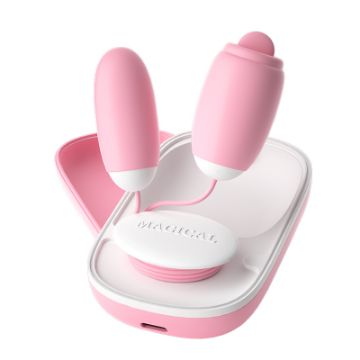 Picture of MAGIC BOX Dual Motor Double Suction Egg Vibrator*Pink