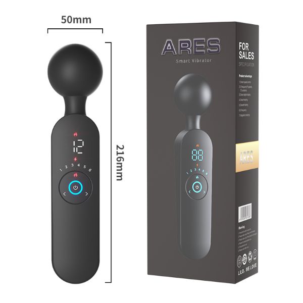Picture of ARES 12 Functions 6 Level Intensity Massage Wand Warm Head Extra Quite