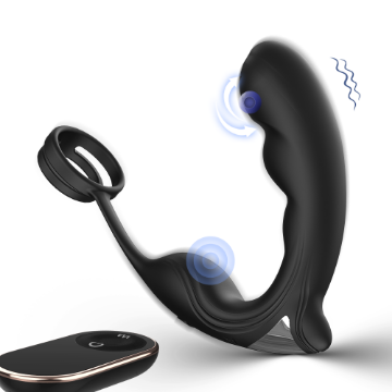 Picture of NOEL Remoted Control Twin Cock Ring with 9 Function Anal Vibrator