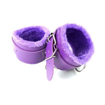 Picture of Bondage Boutique Faux Leather Wrist Cuffs - Purple