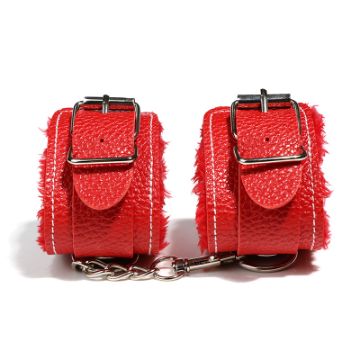 Picture of Bondage Boutique Faux Leather Wrist Cuffs - Red
