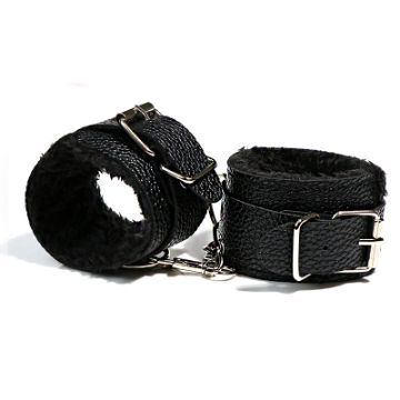 Picture of Bondage Boutique Faux Leather Ankle Cuffs - Black