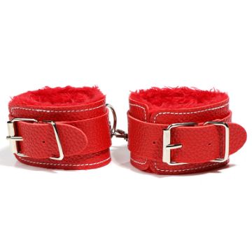 Picture of Bondage Boutique Faux Leather Ankle Cuffs - Red