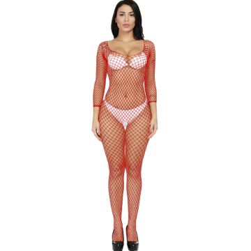 Picture of ROLAND Fishnet Crotchless Baby Bodystocking*Red