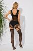 Picture of High Keyhole Neckline Black Net Bodystocking