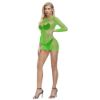 Picture of Secret Long Sleeve Fishnet Chemise*Green