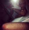 Picture of Crystal Shimmer Crotchless Fishnet Pantyhose*Black