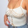 Picture of Fashion Simple Pearl Detail Sexy Bra Belly Body Chain