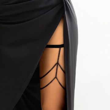 Picture of Multilayer black Metal Thigh Chain