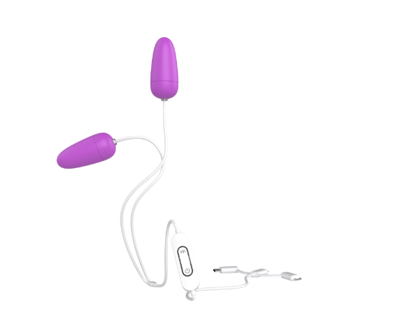 Picture of PINECONE USB Vibrating Jump Double Love Eggs Powerful Vibration*Purple
