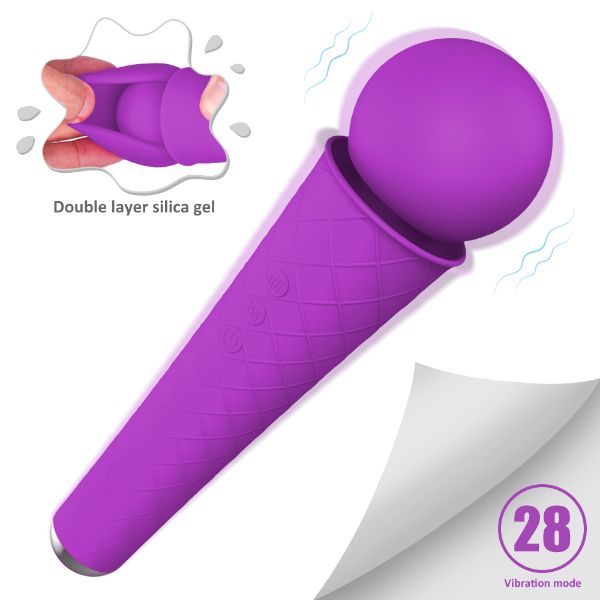 Picture of MOLY Ergonomic Design Massage Wand Soft Removable Medical Silicone*Purple