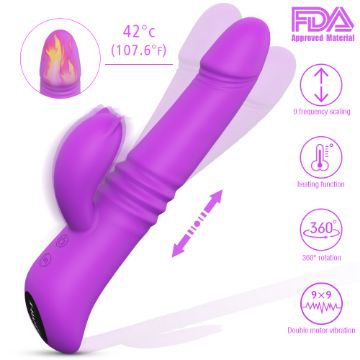 Picture of KAYA  Realistic Warming Thrusting Rabbit Vibrator*Purple