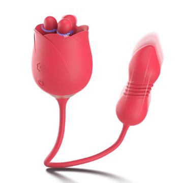Picture of FATE 3 in 1 Clitoral Stimulator Tongue Licking Thrusting G Spot Egg Vibrator*Rose