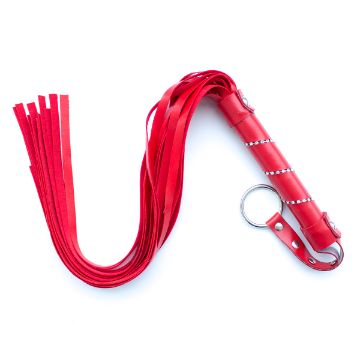 Picture of Plush Faux Leather Flogger - Red