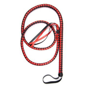 Picture of Dominator Faux Leather Bullwhip - Black & Red 