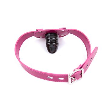 Picture of Restraint Lockable Leather Sexy Mouth Ball Gag SM Sex Toy*Pink
