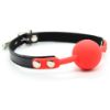 Picture of BDSM Silicone Ball Gag with Lock Leather Strap*Red