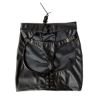Picture of Black Leather Spanking Back Open Up Thong Skirt*M