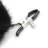 Picture of Feather Fur Ball Sexy Metal Clips Nipple Clamps*Black