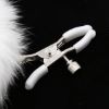 Picture of Feather Fur Ball Sexy Metal Clips Nipple Clamps*White