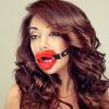 Picture of Silicone Open Mouth Red Lip Gag 1.4-Inches Diameter