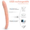 Picture of Three King Bendable G-Spot Vibrator Double-Ended Strap-On Curved Dildo*Nude