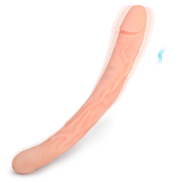 Picture of Three King Bendable G-Spot Vibrator Double-Ended Strap-On Curved Dildo*Nude