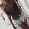 Picture of Black Sexy Hollow Bustiers Teddies Bundle Lace Intimate Women Lingerie