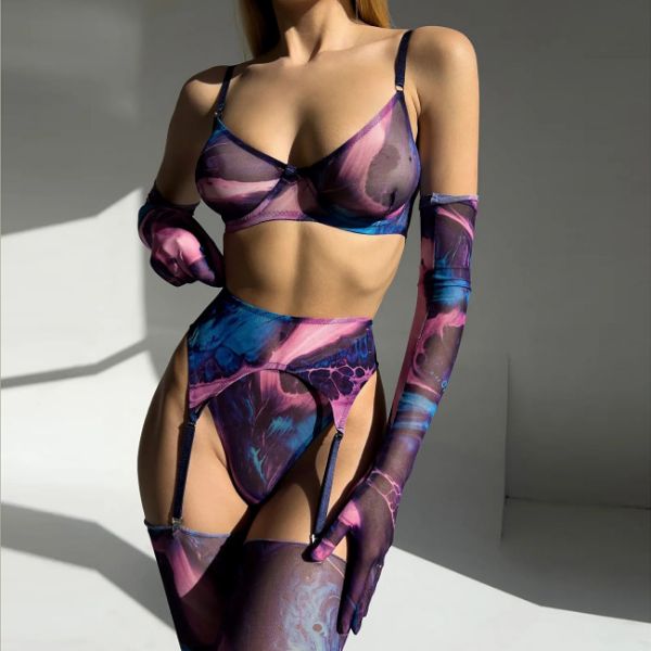 Picture of LUNA Sexy Tie Dye Lingerie Set