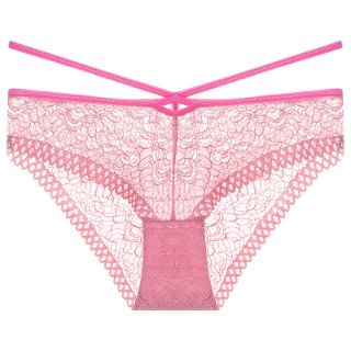 Picture of MAYA Pink See-through Lace Cross Strap High Elasticity Underwear*Size L