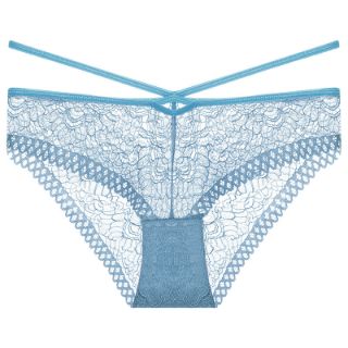 Picture of MAYA Blue See-through Lace Cross Strap High Elasticity Underwear*Size S