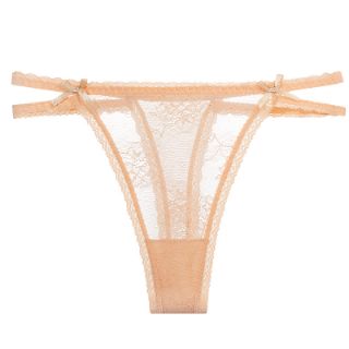 Picture of TARA Nude Thin Strap Lace Satin Panties*Size S
