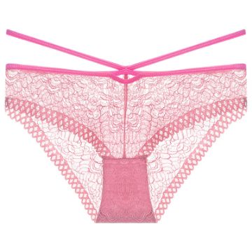 Picture of MAYA Pink See-through Lace Cross Strap High Elasticity Underwear