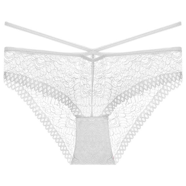 Picture of MAYA White See-through Lace Cross Strap High Elasticity Underwear