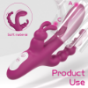 Picture of JOKER Three Point Rechargeable Rabbit Vibrator*Burgendy