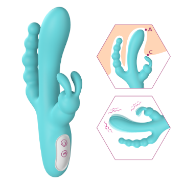 Picture of JOKER Three Point Rechargeable Rabbit Vibrator*Tiffany Blue