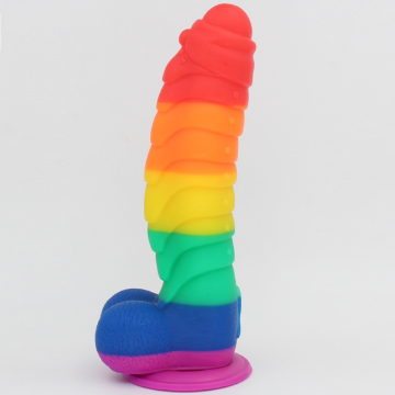 Picture of Rainbow Silicone Dildo with Suction Cup 7 Inch