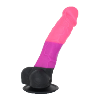 Picture of Mr. Hanson Rainbow Silicone Dildo with Suction Cup 6.3 Inch