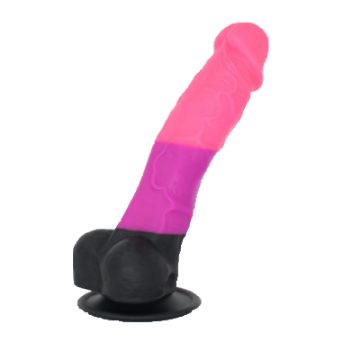 Picture of Mr. Hanson Rainbow Silicone Dildo with Suction Cup 9.4 Inch