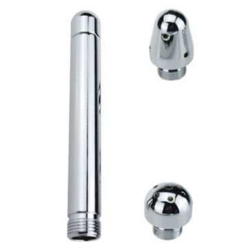 Picture of Straight Stainless Steel Anal Douche for Enema Cleaning with 3 Nozzles