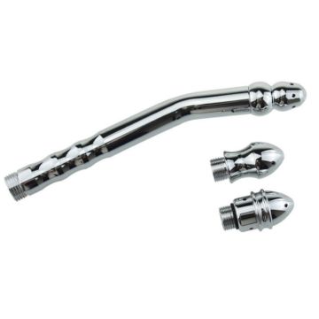 Picture of Curved Stainless Steel Anal Douche for Enema Cleaning with 3 Nozzles