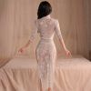 Picture of Irresistible See-Through Nightgown Stocking Set - White